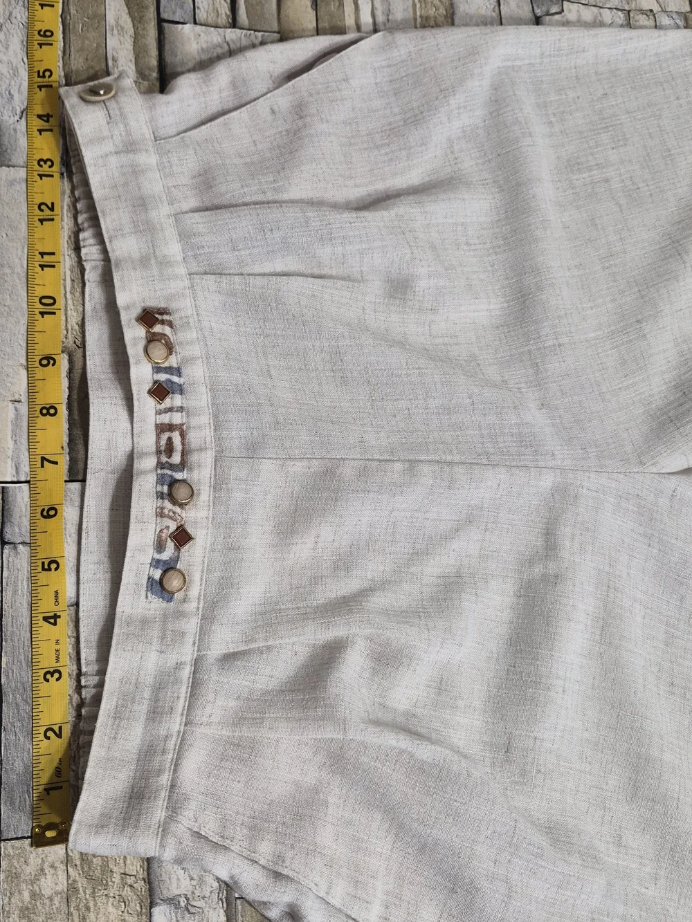 Vintage ​City Girl 2Pc Set Woman's 8/12 Beige Boho Western Linen Classic Retro